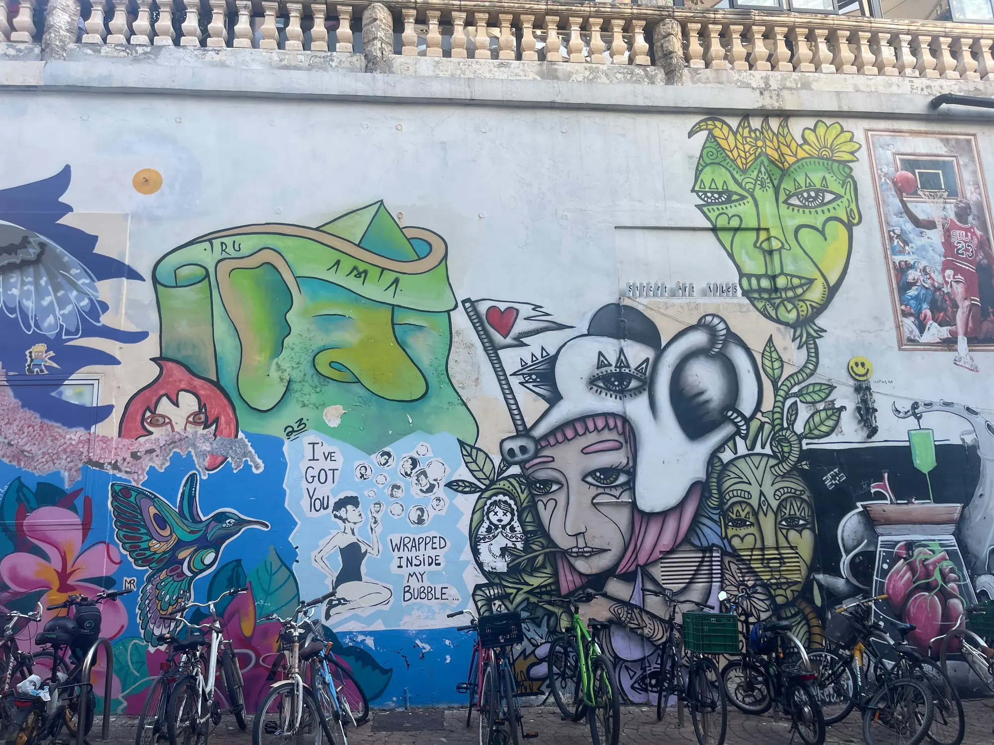 Street art and bicycles in Tel Aviv